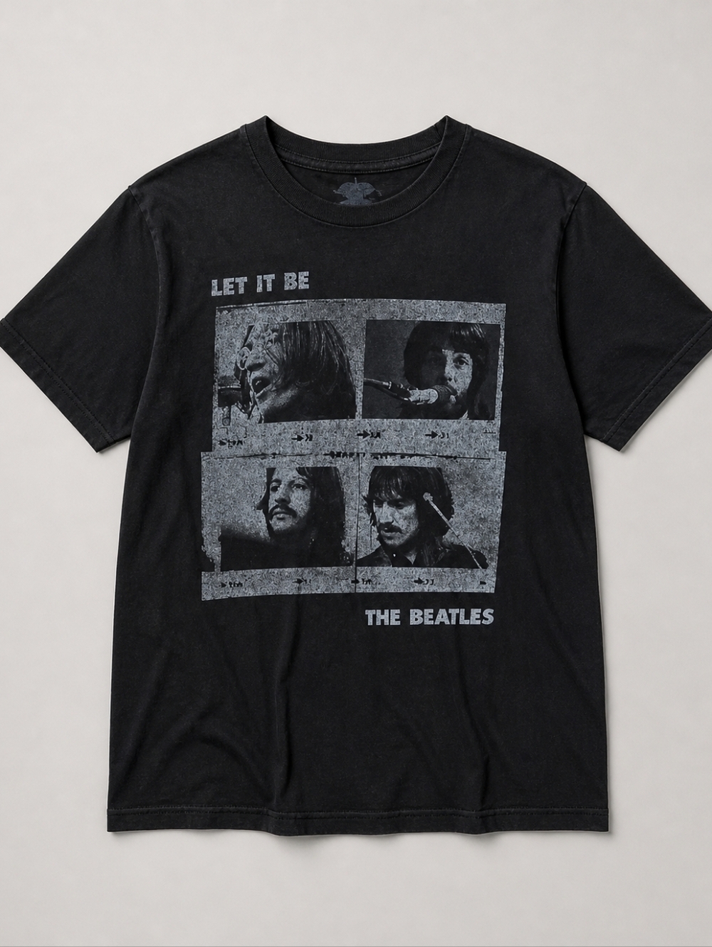 The Beatles Let It Be Shirt Black Unisex Medium Apple Corp 2011 Band Tee Graphic